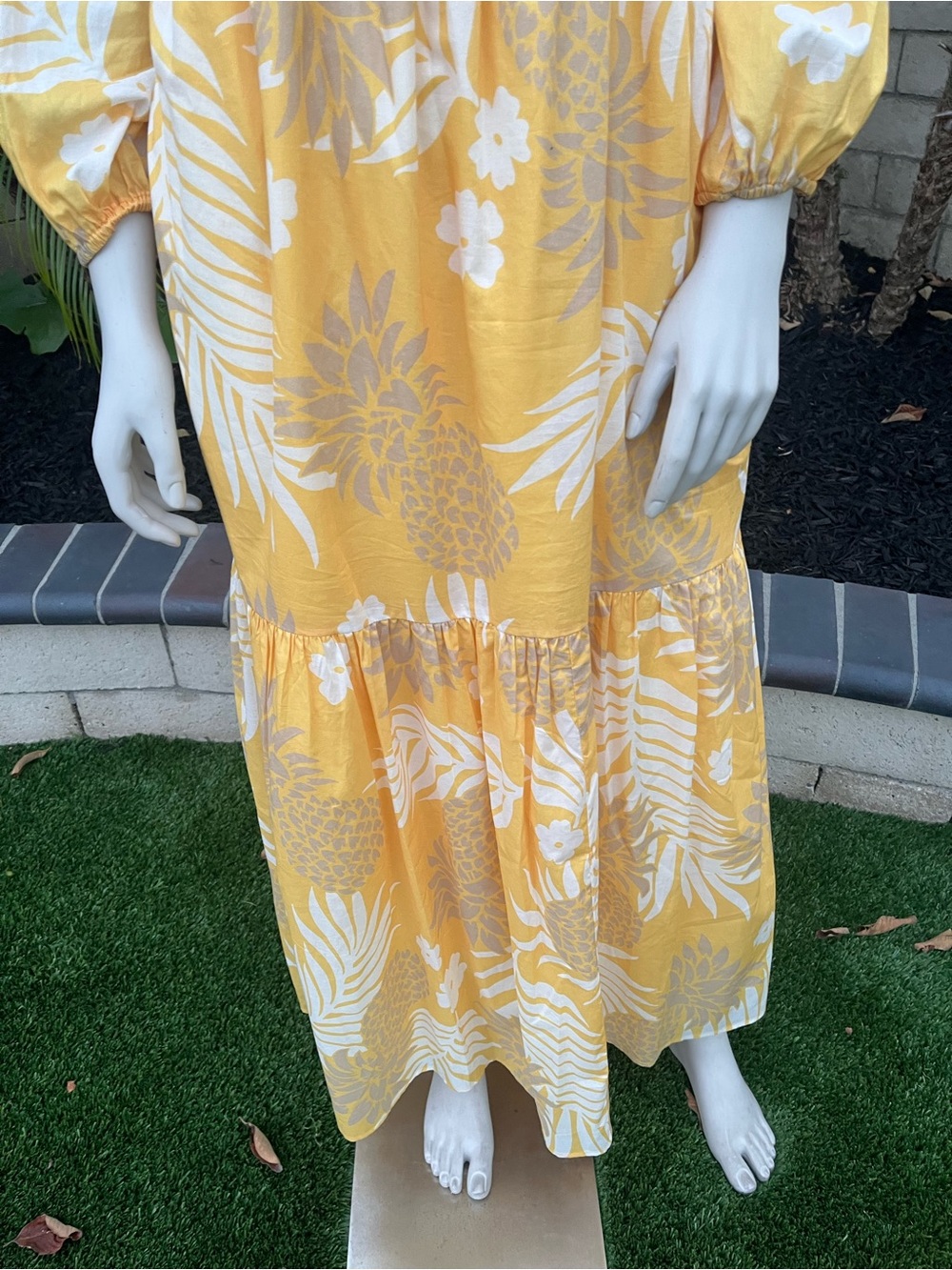 Reyn Spooner Yellow Tropical Print Maxi Dress - Picture 6 of 13